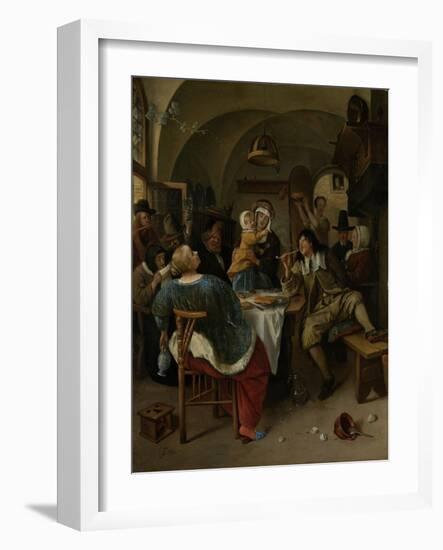 Family Scene-Jan Havicksz Steen-Framed Art Print