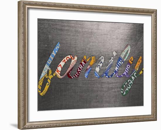 Family Sign Metal-Design Turnpike-Framed Giclee Print