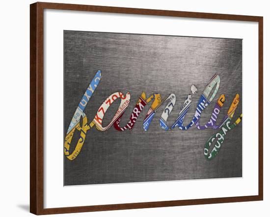 Family Sign Metal-Design Turnpike-Framed Giclee Print