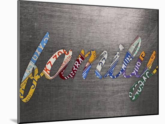 Family Sign Metal-Design Turnpike-Mounted Giclee Print