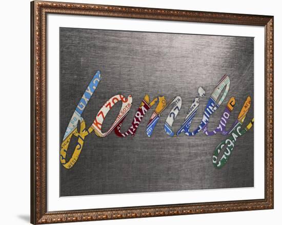 Family Sign Metal-Design Turnpike-Framed Giclee Print