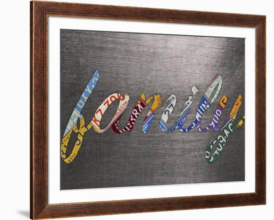 Family Sign Metal-Design Turnpike-Framed Giclee Print