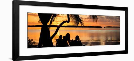 Family Silhouette at Sunset - Florida-Philippe Hugonnard-Framed Photographic Print