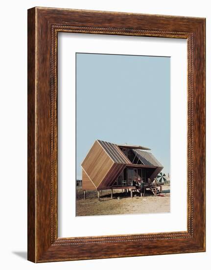 Family Sitting Outside the Irwin Hunt House Designed by Andrew Geller-Nina Leen-Framed Photographic Print