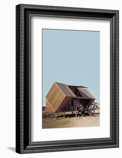 Family Sitting Outside the Irwin Hunt House Designed by Andrew Geller-Nina Leen-Framed Photographic Print