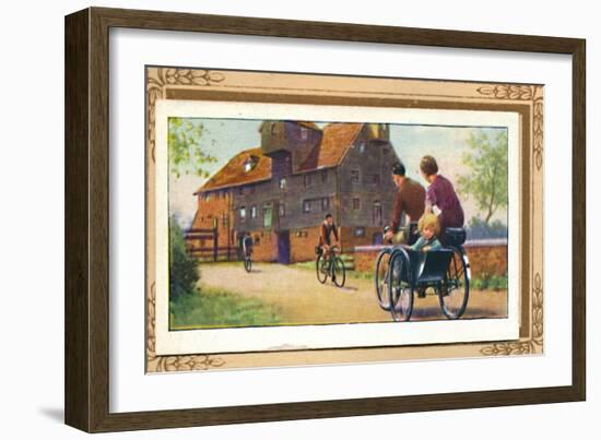 'Family Tandem with Side-Car', 1939-Unknown-Framed Giclee Print