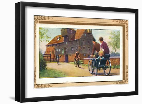 'Family Tandem with Side-Car', 1939-Unknown-Framed Giclee Print