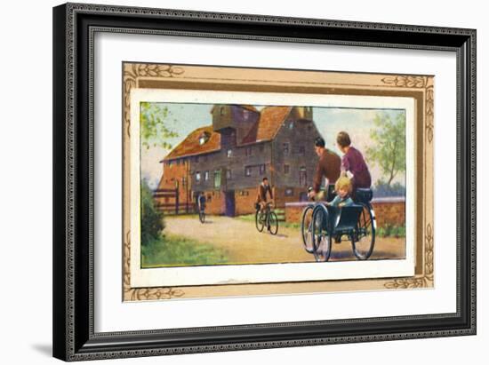 'Family Tandem with Side-Car', 1939-Unknown-Framed Giclee Print