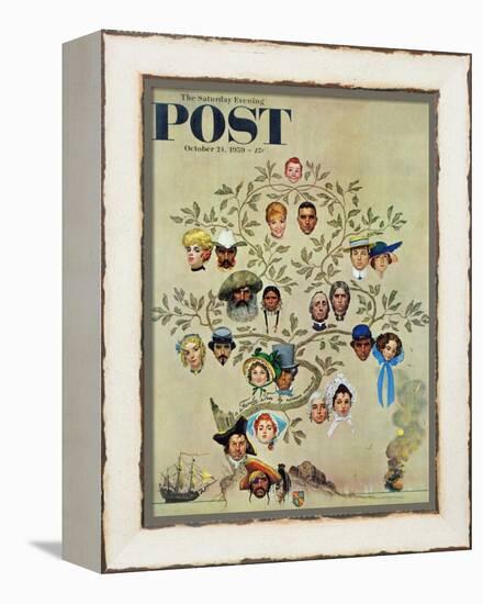 "Family Tree" Saturday Evening Post Cover, October 24,1959-Norman Rockwell-Framed Premier Image Canvas