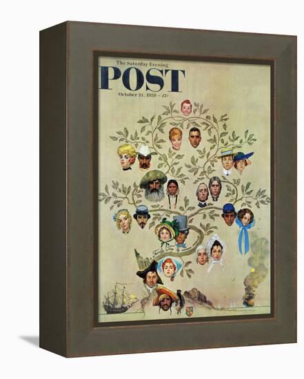 "Family Tree" Saturday Evening Post Cover, October 24,1959-Norman Rockwell-Framed Premier Image Canvas