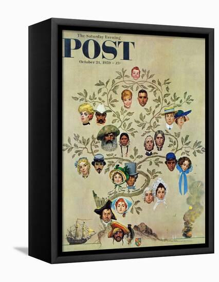 "Family Tree" Saturday Evening Post Cover, October 24,1959-Norman Rockwell-Framed Premier Image Canvas