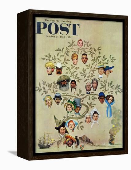 "Family Tree" Saturday Evening Post Cover, October 24,1959-Norman Rockwell-Framed Premier Image Canvas