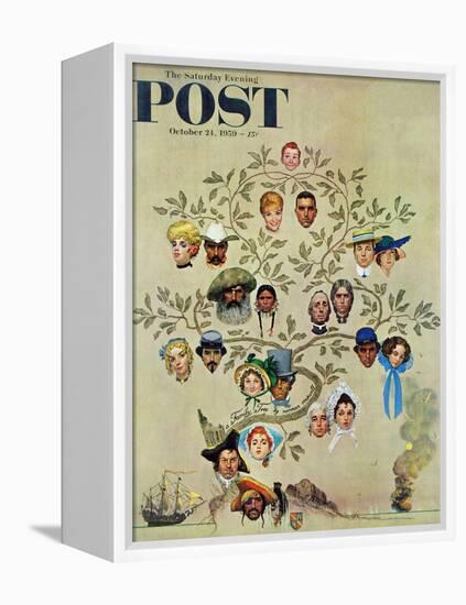 "Family Tree" Saturday Evening Post Cover, October 24,1959-Norman Rockwell-Framed Premier Image Canvas