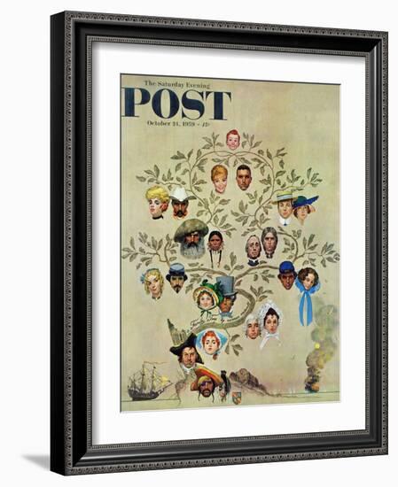 "Family Tree" Saturday Evening Post Cover, October 24,1959-Norman Rockwell-Framed Premium Giclee Print