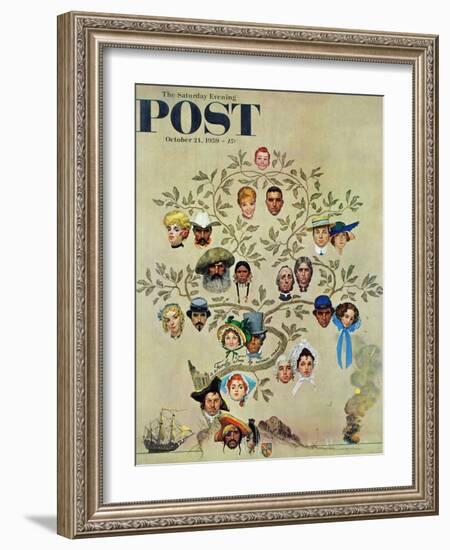 "Family Tree" Saturday Evening Post Cover, October 24,1959-Norman Rockwell-Framed Giclee Print