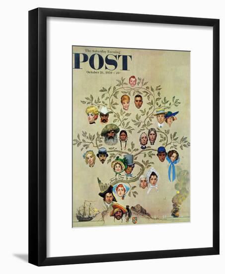 "Family Tree" Saturday Evening Post Cover, October 24,1959-Norman Rockwell-Framed Giclee Print