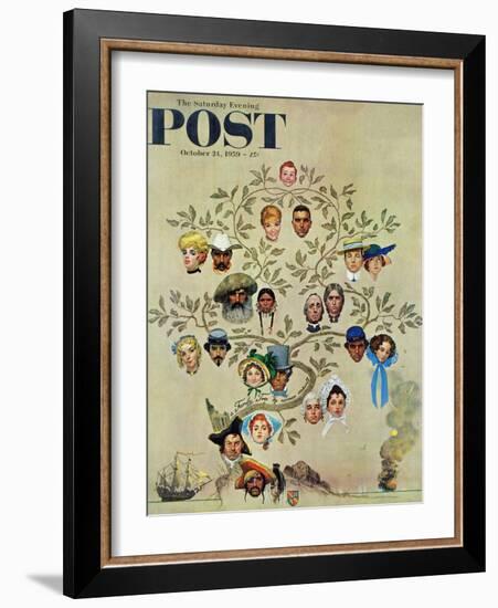 "Family Tree" Saturday Evening Post Cover, October 24,1959-Norman Rockwell-Framed Giclee Print