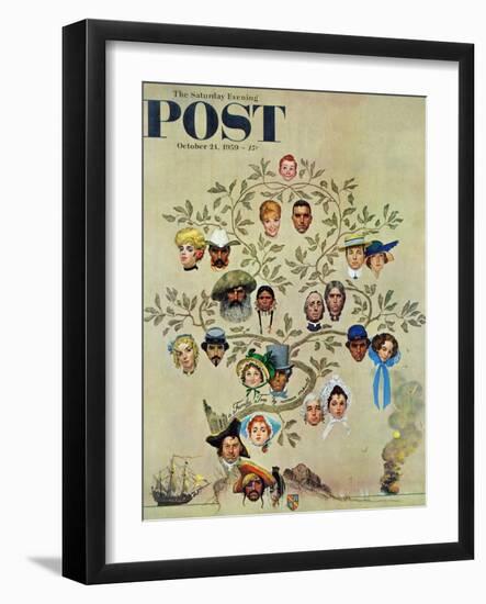 "Family Tree" Saturday Evening Post Cover, October 24,1959-Norman Rockwell-Framed Giclee Print