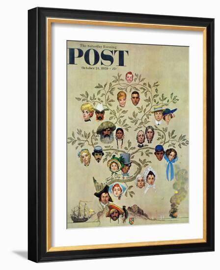 "Family Tree" Saturday Evening Post Cover, October 24,1959-Norman Rockwell-Framed Giclee Print