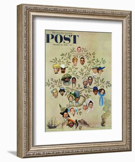 "Family Tree" Saturday Evening Post Cover, October 24,1959-Norman Rockwell-Framed Giclee Print