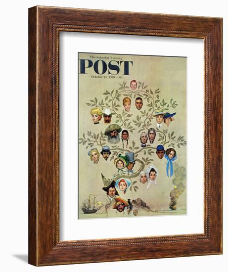 "Family Tree" Saturday Evening Post Cover, October 24,1959-Norman Rockwell-Framed Giclee Print