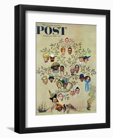 "Family Tree" Saturday Evening Post Cover, October 24,1959-Norman Rockwell-Framed Giclee Print