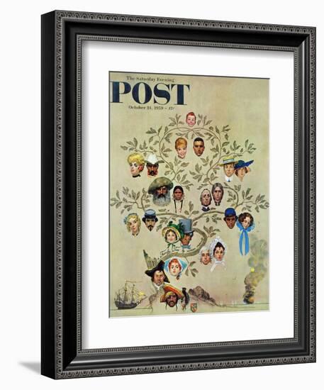 "Family Tree" Saturday Evening Post Cover, October 24,1959-Norman Rockwell-Framed Giclee Print