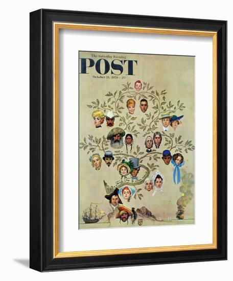 "Family Tree" Saturday Evening Post Cover, October 24,1959-Norman Rockwell-Framed Giclee Print