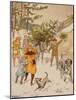 Family Trudging in Snow with Their Christmas Tree-Bettmann-Mounted Giclee Print