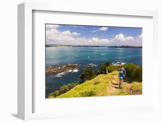 Family Walking on Tapeka Point, Russell, Northland Region, North Island, New Zealand, Pacific-Matthew Williams-Ellis-Framed Photographic Print