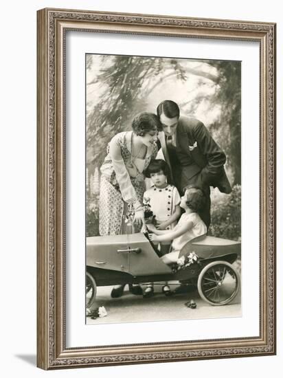 Family with Soap Box Racer-null-Framed Art Print