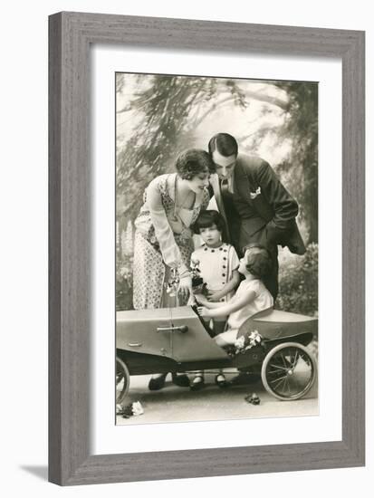 Family with Soap Box Racer-null-Framed Art Print