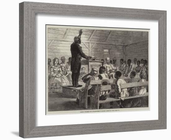 Family Worship in a Plantation in South Carolina-null-Framed Giclee Print