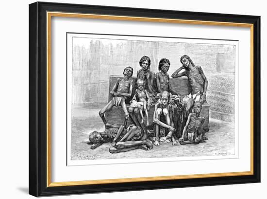 Famine Victims, India, 1895-Charles Barbant-Framed Giclee Print