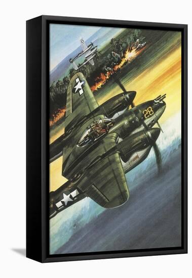 Famous Aircraft and Their Pilots: Lockheed Lightning - Major Richard I. Bong-Wilf Hardy-Framed Premier Image Canvas