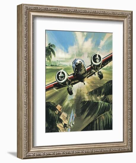 Famous Aircraft and Their Pilots: Lockheed Ten Electra - Amelia Earhart-Wilf Hardy-Framed Giclee Print