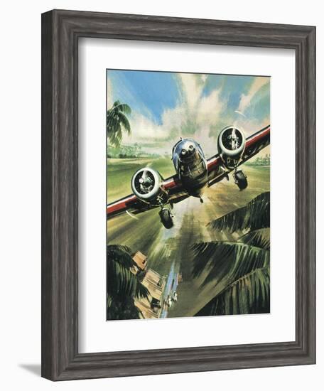 Famous Aircraft and Their Pilots: Lockheed Ten Electra - Amelia Earhart-Wilf Hardy-Framed Giclee Print