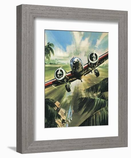 Famous Aircraft and Their Pilots: Lockheed Ten Electra - Amelia Earhart-Wilf Hardy-Framed Giclee Print