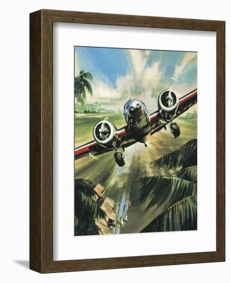 Famous Aircraft and Their Pilots: Lockheed Ten Electra - Amelia Earhart-Wilf Hardy-Framed Giclee Print