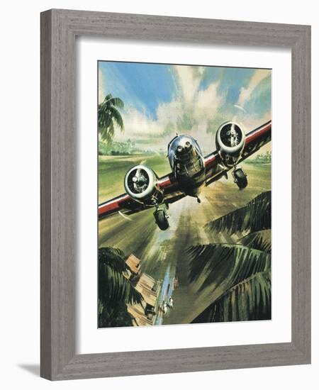 Famous Aircraft and Their Pilots: Lockheed Ten Electra - Amelia Earhart-Wilf Hardy-Framed Giclee Print