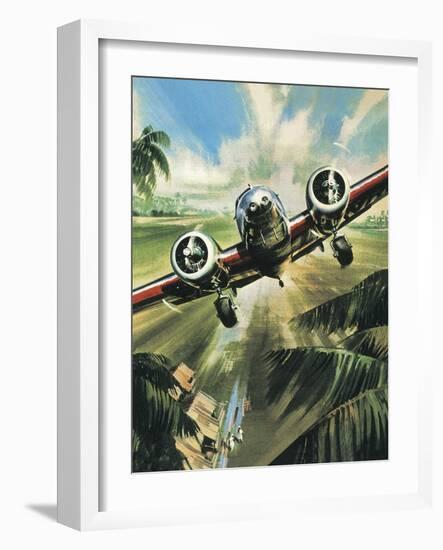 Famous Aircraft and Their Pilots: Lockheed Ten Electra - Amelia Earhart-Wilf Hardy-Framed Giclee Print