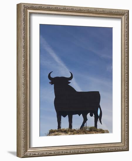 Famous Bull Symbols of the Bodegas Osborne, Puerto De Santa Maria, Spain-Walter Bibikow-Framed Photographic Print