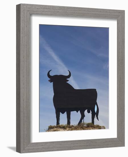 Famous Bull Symbols of the Bodegas Osborne, Puerto De Santa Maria, Spain-Walter Bibikow-Framed Photographic Print