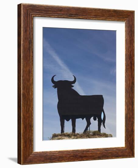 Famous Bull Symbols of the Bodegas Osborne, Puerto De Santa Maria, Spain-Walter Bibikow-Framed Photographic Print