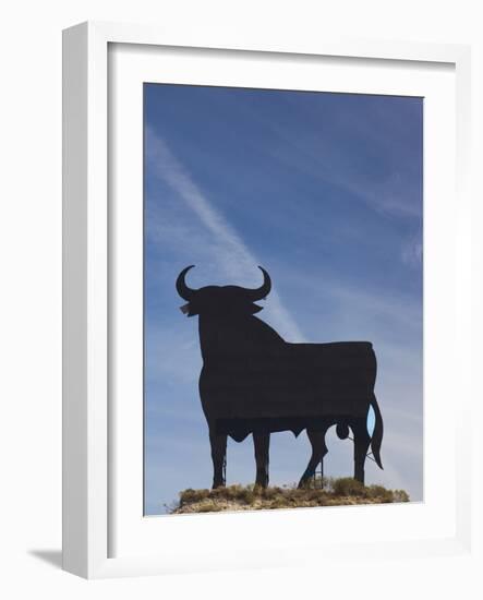 Famous Bull Symbols of the Bodegas Osborne, Puerto De Santa Maria, Spain-Walter Bibikow-Framed Photographic Print