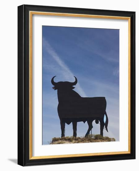 Famous Bull Symbols of the Bodegas Osborne, Puerto De Santa Maria, Spain-Walter Bibikow-Framed Photographic Print