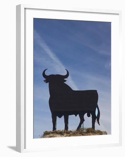 Famous Bull Symbols of the Bodegas Osborne, Puerto De Santa Maria, Spain-Walter Bibikow-Framed Photographic Print