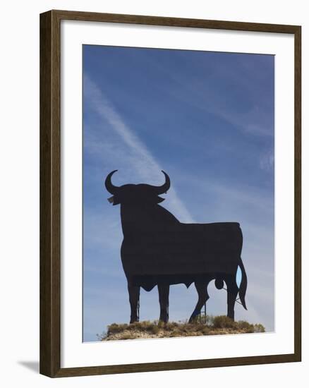 Famous Bull Symbols of the Bodegas Osborne, Puerto De Santa Maria, Spain-Walter Bibikow-Framed Photographic Print