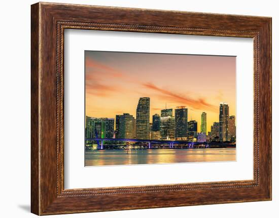 Famous City of Miami, Summer Sunset-prochasson-Framed Photographic Print