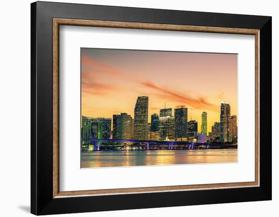 Famous City of Miami, Summer Sunset-prochasson-Framed Photographic Print